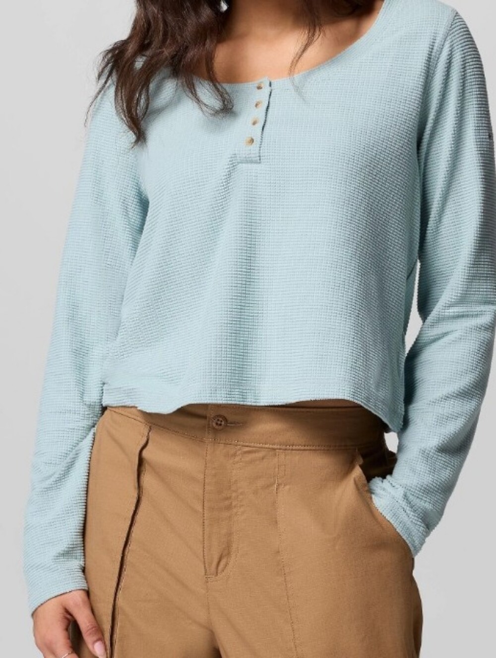 Columbia NWT Brea Falls Grid Henley Long Sleeve Shirt
